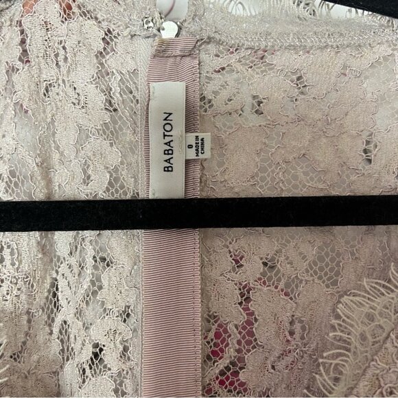 Babaton Tan Sheath Dress with Flutter Cap Sleeves flowers - Picture 6 of 6